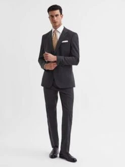 Reiss Charcoal Hope Modern Fit Travel Blazer -Style Trend Shop D20 402s6