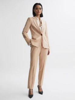 Reiss Camel Ember Tailored Single Breasted Blazer