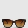 Reiss Brown Seven Chimi Large Frame Acetate Sunglasses -Style Trend Shop D20427s