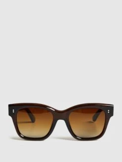 Reiss Brown Seven Chimi Large Frame Acetate Sunglasses