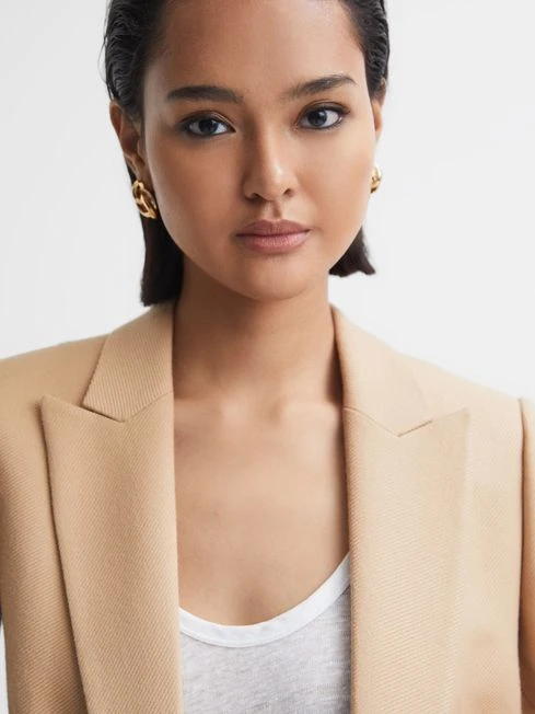 Reiss Light Camel Larsson Double Breasted Twill Blazer 8 Reiss Light Camel Larsson Double Breasted Twill Blazer - Image 6