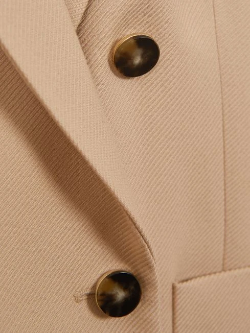 Reiss Light Camel Larsson Double Breasted Twill Blazer 9 Reiss Light Camel Larsson Double Breasted Twill Blazer - Image 7