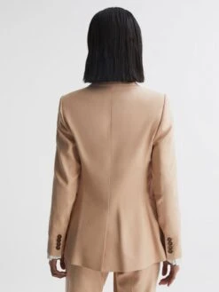 Reiss Camel Ember Tailored Single Breasted Blazer -Style Trend Shop D20960s5