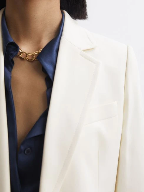 Reiss Cream Ember Tailored Single Breasted Blazer 5 Reiss Cream Ember Tailored Single Breasted Blazer - Image 3