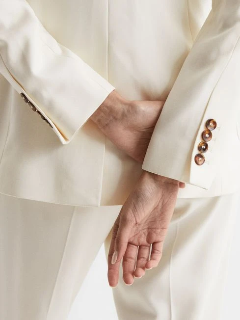 Reiss Cream Ember Tailored Single Breasted Blazer 8 Reiss Cream Ember Tailored Single Breasted Blazer - Image 6