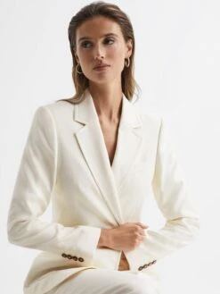 Reiss Cream Ember Tailored Single Breasted Blazer 15 Reiss Cream Ember Tailored Single Breasted Blazer -Style Trend Shop D20961s7