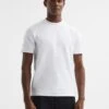 Reiss White Cooper Honeycomb Short Sleeve T-Shirt -Style Trend Shop D21 312s