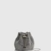 Reiss Silver Demi Crystal Mini Bucket Bag -Style Trend Shop D21 803s