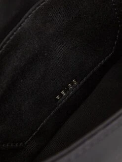 Reiss Black Camille Satin Pleated Clutch Bag -Style Trend Shop D21 807s4