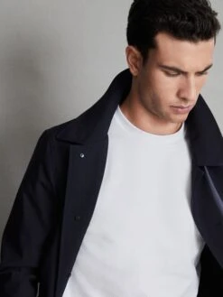 Reiss White Cooper Honeycomb Short Sleeve T-Shirt -Style Trend Shop D21312s7