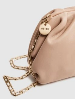 Reiss Blush Elsa Nappa Leather Clutch Bag -Style Trend Shop D21800s6