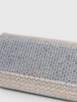 Reiss Silver Dakota Disco Baguette Bag -Style Trend Shop D21805s6