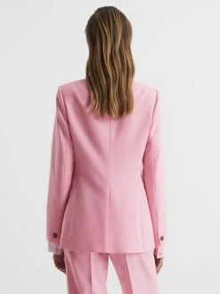 Reiss Pink Blair Petite Single Breasted Wool Blend Blazer -Style Trend Shop D25 832s5