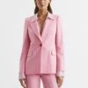 Reiss Pink Blair Single Breasted Wool Blend Blazer -Style Trend Shop D25 833s