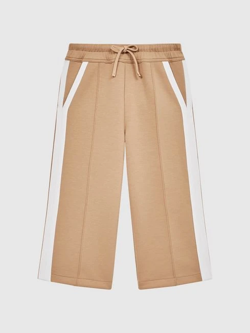 Reiss Camel Tegan Senior Jersey Side Stripe Trousers 4 Reiss Camel Tegan Senior Jersey Side Stripe Trousers - Image 2