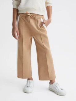 Reiss Camel Tegan Senior Jersey Side Stripe Trousers 10 Reiss Camel Tegan Senior Jersey Side Stripe Trousers -Style Trend Shop D25824s3