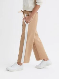 Reiss Camel Tegan Senior Jersey Side Stripe Trousers 12 Reiss Camel Tegan Senior Jersey Side Stripe Trousers -Style Trend Shop D25824s5