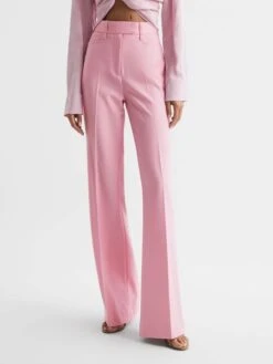 Reiss Pink Blair High Rise Wide Leg Trousers -Style Trend Shop D25829s3