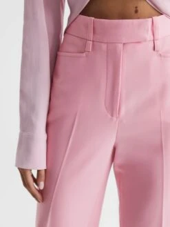 Reiss Pink Blair High Rise Wide Leg Trousers -Style Trend Shop D25829s4