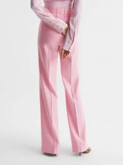 Reiss Pink Blair High Rise Wide Leg Trousers -Style Trend Shop D25829s5