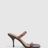Reiss Tortoise Emery Tortoiseshell Double Strap Heels -Style Trend Shop D28 890s