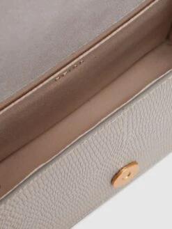 Reiss Grey Oxford Grained Leather Mini Cross-Body Bag -Style Trend Shop D28905s4