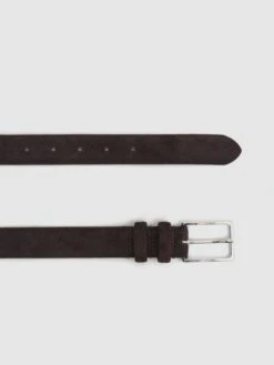 Reiss Chocolate Dante Suede Belt -Style Trend Shop D29 771s3