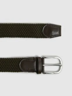 Reiss Khaki Elmont Woven Belt -Style Trend Shop D29 778s3