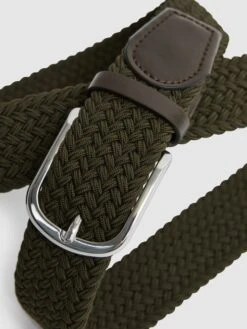 Reiss Khaki Elmont Woven Belt -Style Trend Shop D29 778s4