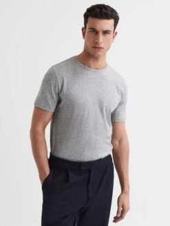 Reiss Grey Marl Bless Crew Neck T-Shirt