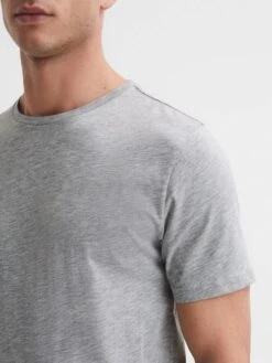 Reiss Grey Marl Bless Crew Neck T-Shirt -Style Trend Shop D29 780s4