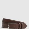 Reiss Tan Dante Smooth Leather Belt