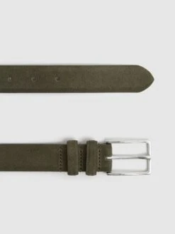 Reiss Khaki Dante Suede Belt -Style Trend Shop D29790s3