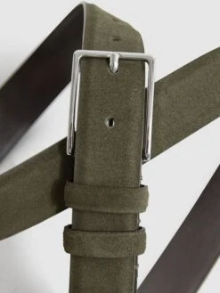 Reiss Khaki Dante Suede Belt -Style Trend Shop D29790s4