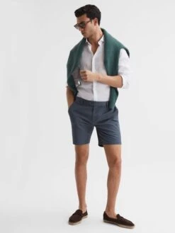 Reiss Airforce Blue Wicket S Short Length Casual Chino Shorts -Style Trend Shop D29798s6