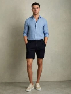 Reiss Navy Wicket S Short Length Casual Chino Shorts