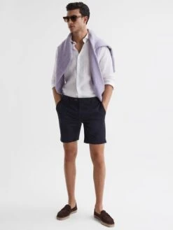 Reiss Navy Wicket S Short Length Casual Chino Shorts -Style Trend Shop D29799s6