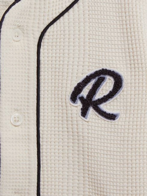 Reiss Ecru Jonny Junior Textured Collarless Shirt 8 Reiss Ecru Jonny Junior Textured Collarless Shirt - Image 6