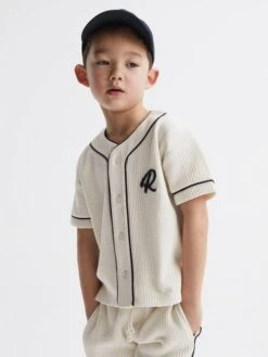 Reiss Ecru Jonny Senior Textured Collarless Shirt 9 Reiss Ecru Jonny Senior Textured Collarless Shirt -Style Trend Shop D36410s3