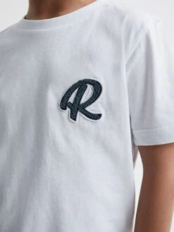 Reiss White Jude Senior Motif Crew Neck T-Shirt -Style Trend Shop D36428s4