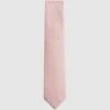 Reiss Soft Pink Ceremony Textured Silk Tie -Style Trend Shop D39 987s