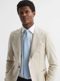 Reiss Soft Blue Ceremony Textured Silk Tie -Style Trend Shop D39 988s2