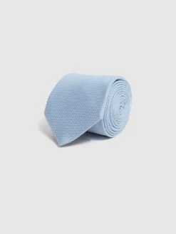 Reiss Soft Blue Ceremony Textured Silk Tie -Style Trend Shop D39 988s3