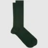 Reiss Bottle Green Fela Ribbed Socks -Style Trend Shop D39 997s