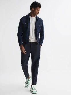 Reiss Green Arlo Low Top Leather Trainers 8 Reiss Green Arlo Low Top Leather Trainers -Style Trend Shop D40 000s2