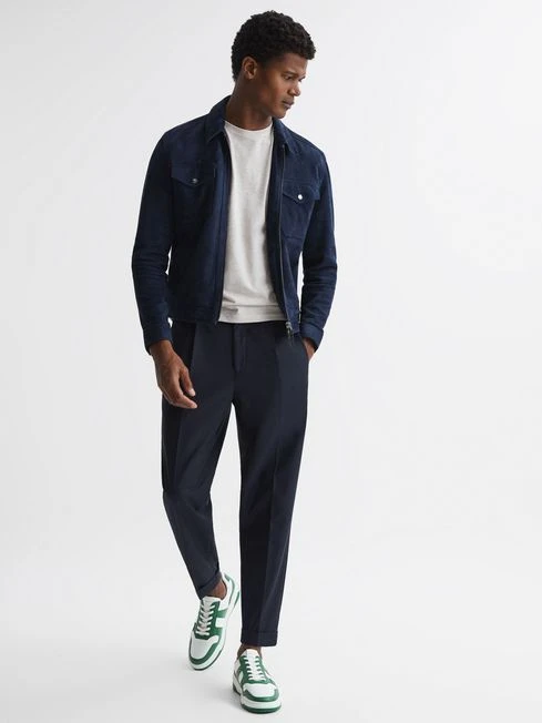 Reiss Green Arlo Low Top Leather Trainers 4 Reiss Green Arlo Low Top Leather Trainers - Image 2