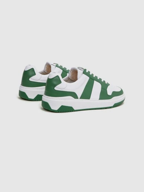 Reiss Green Arlo Low Top Leather Trainers 6 Reiss Green Arlo Low Top Leather Trainers - Image 4