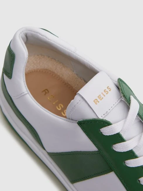 Reiss Green Arlo Low Top Leather Trainers 7 Reiss Green Arlo Low Top Leather Trainers - Image 5