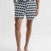 Reiss Navy/Ecru Santorini Abstract Print Swim Shorts -Style Trend Shop D40 014s