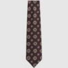 Reiss Chocolate Imperio Medallion Printed Silk Tie -Style Trend Shop D40 051s
